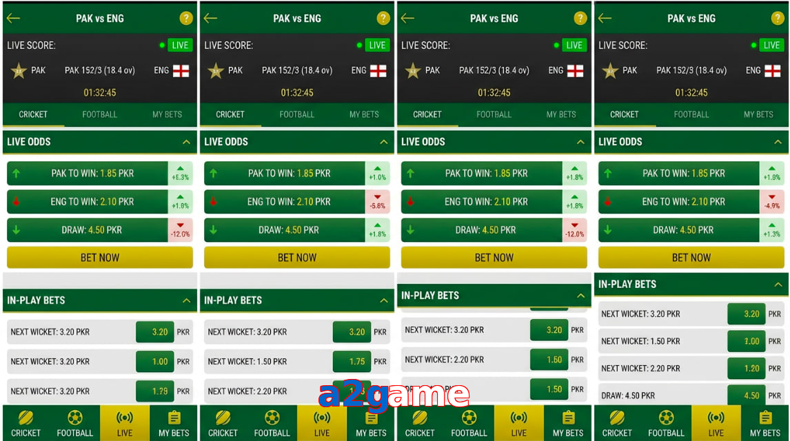 Game list for A2game bet section
